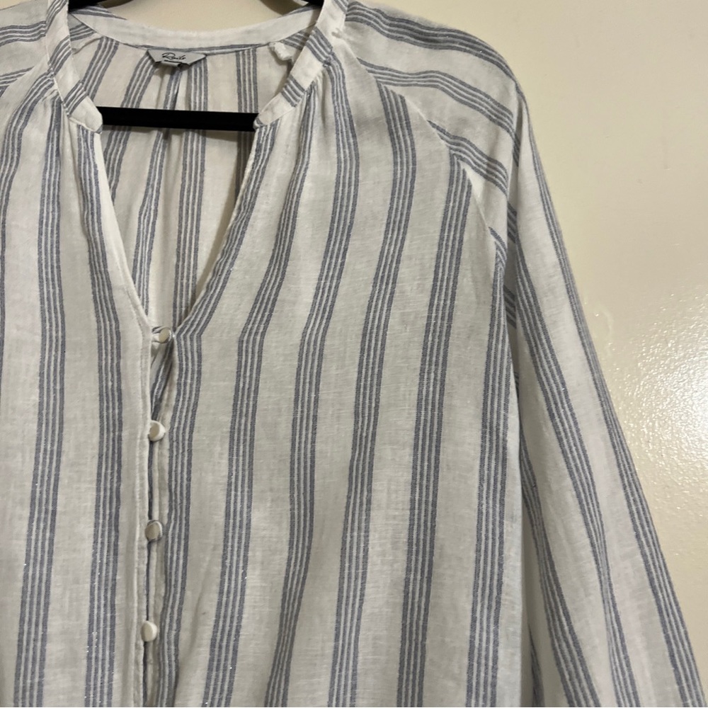 Rails Marti Cayman stripe medium boho peplum button down top - Picture 6 of 11
